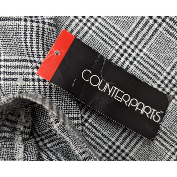 Vintage 90s Pants Black White Plaid High Waist Misses Size 16 New - Picture 7 of 7